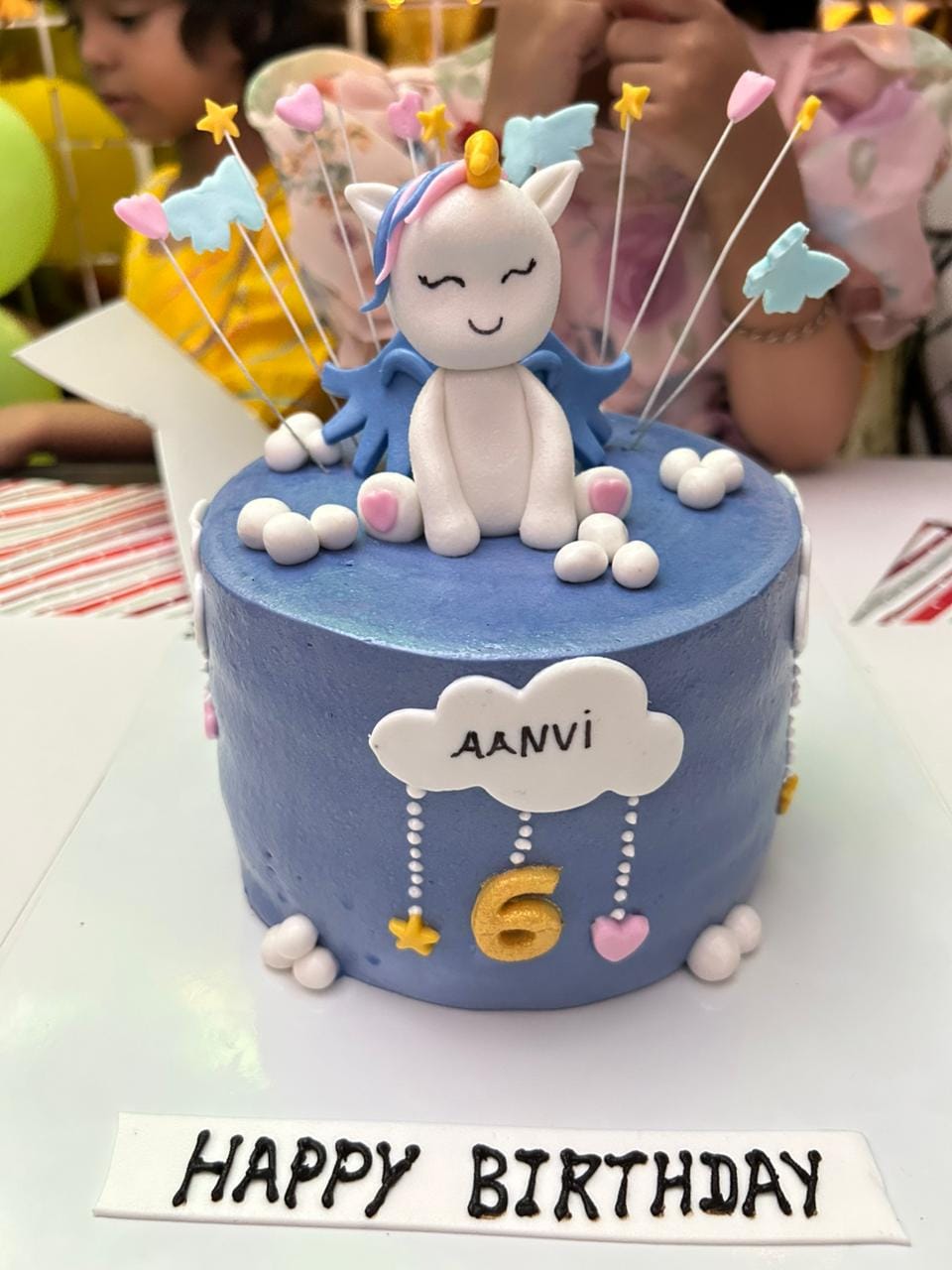 Customer photo review of Blue Unicorn Pony Design Cake