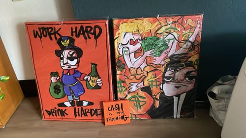 Customer photo review of Work hard. Drink harder. Mr Cash.