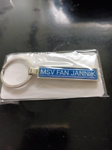 Customer photo review of Metall Schlüsselanhänger personalisiert mit Name, Text, Spruch und Foto