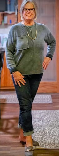 Customer photo review of Mineral Washed Mixed Knit Sweater