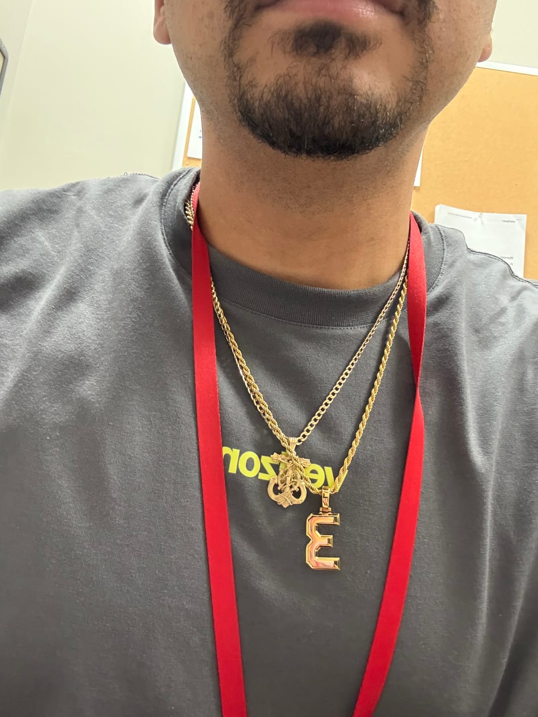 Customer photo review of Signature Jersey Number Pendant 18K Plated Gold