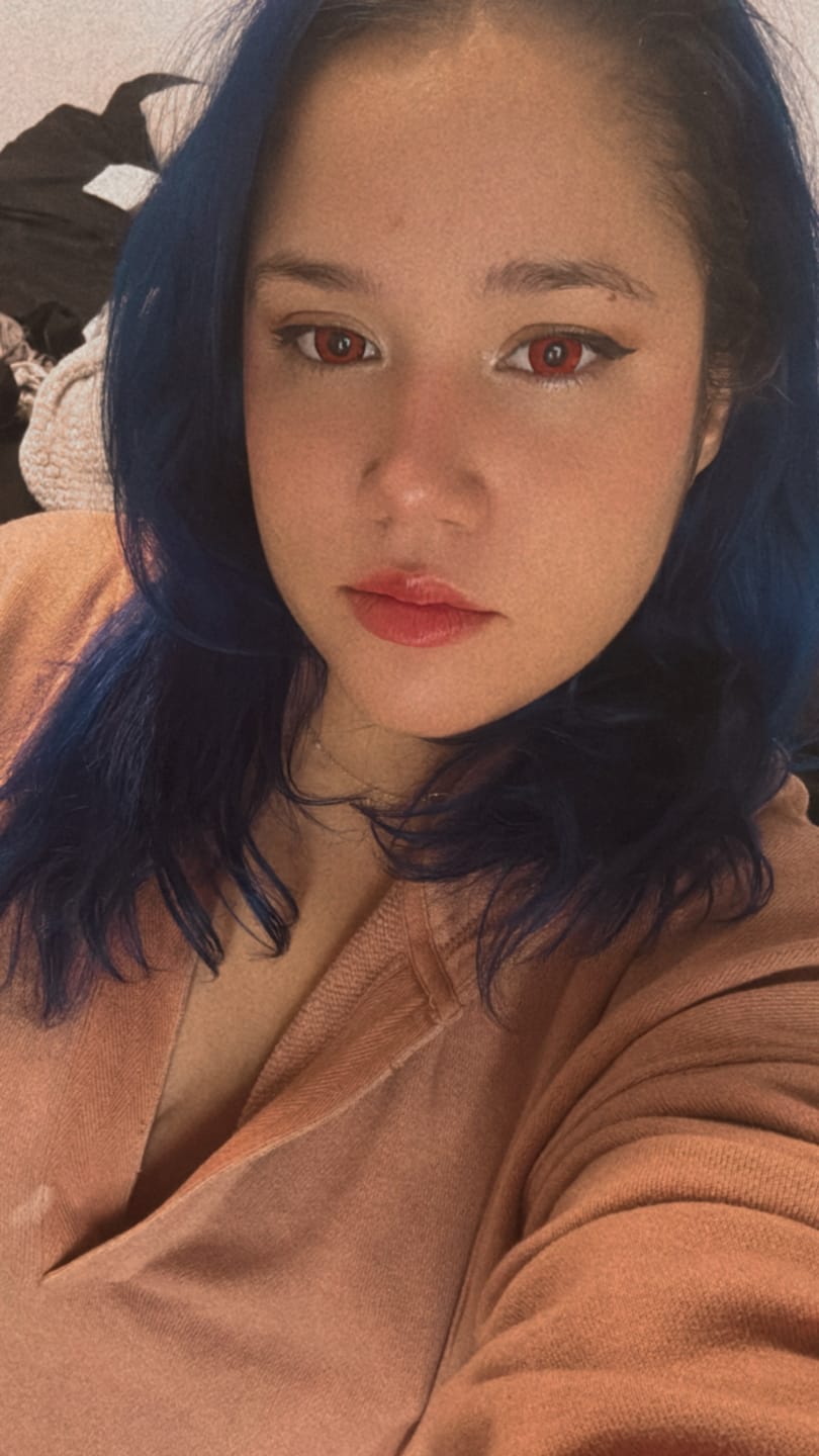 Customer photo review of Cosplay Lucifer's Eye Red Prescription Colored Contact Lenses