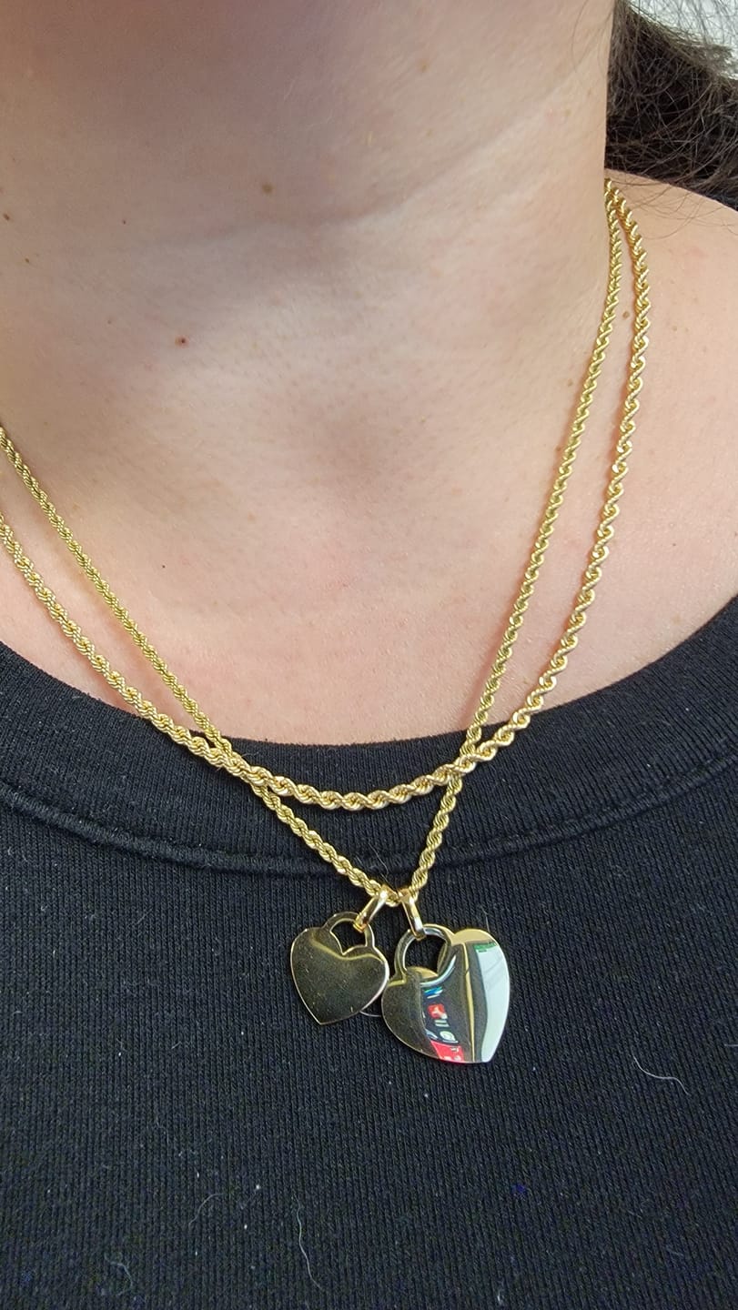 Customer photo review of Engravable Heart Pendant
