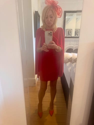 Customer photo review of Charlize Pump Red Satin