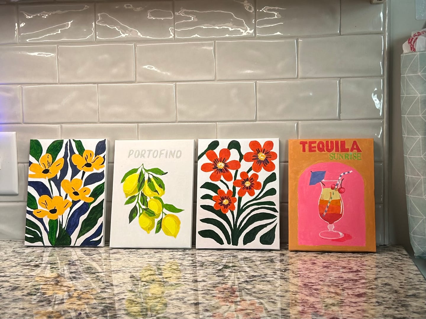 Customer photo review of 6 Mini Paintings - Sip & Paint Cocktail Set