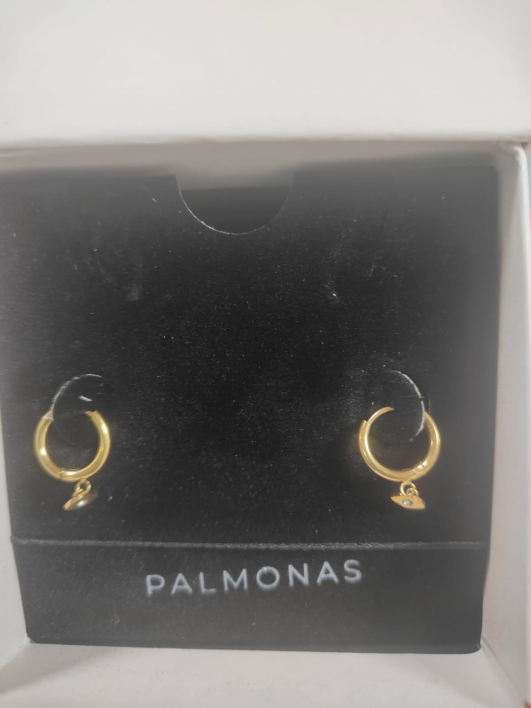 Customer photo review of Tiny Iris Star Hoop Earrings