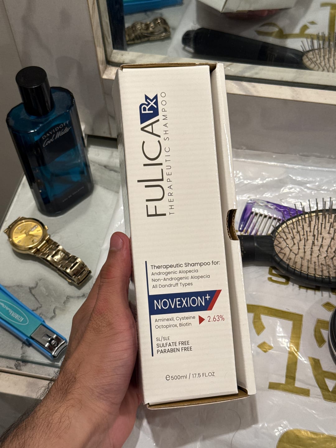 Customer photo review of Fulica Rx™ - Novexion⁺ Anti-Dandruff Shampoo