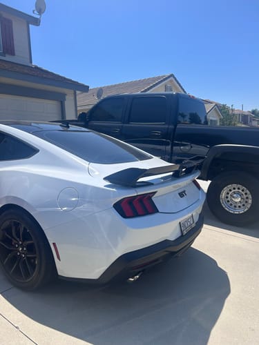 Customer photo review of 2024+ Ford Mustang Dark Horse Rear Spoiler Gloss Black ABS