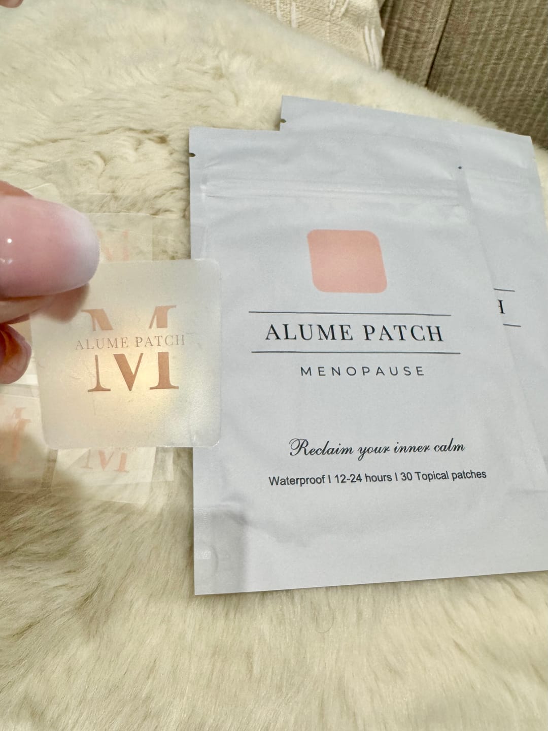 Customer photo review of alumepatch menopause patch