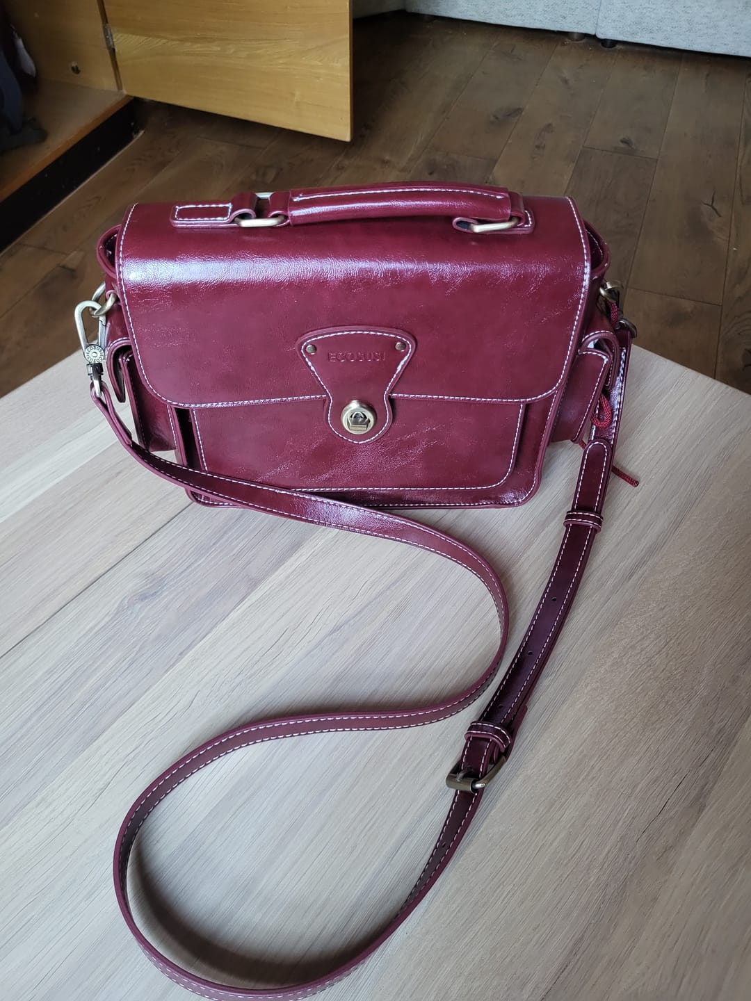 Customer photo review of Alison Vintage Vegan Leather Crossbody Bag