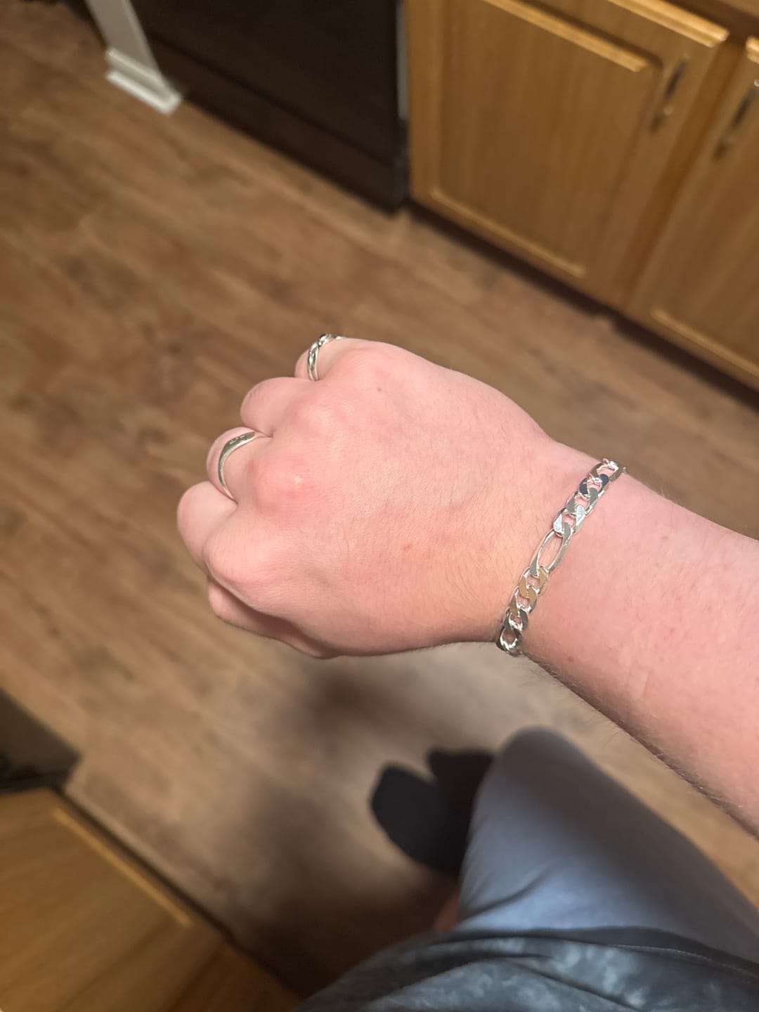 Customer photo review of SILVER FIGARO BRACELET