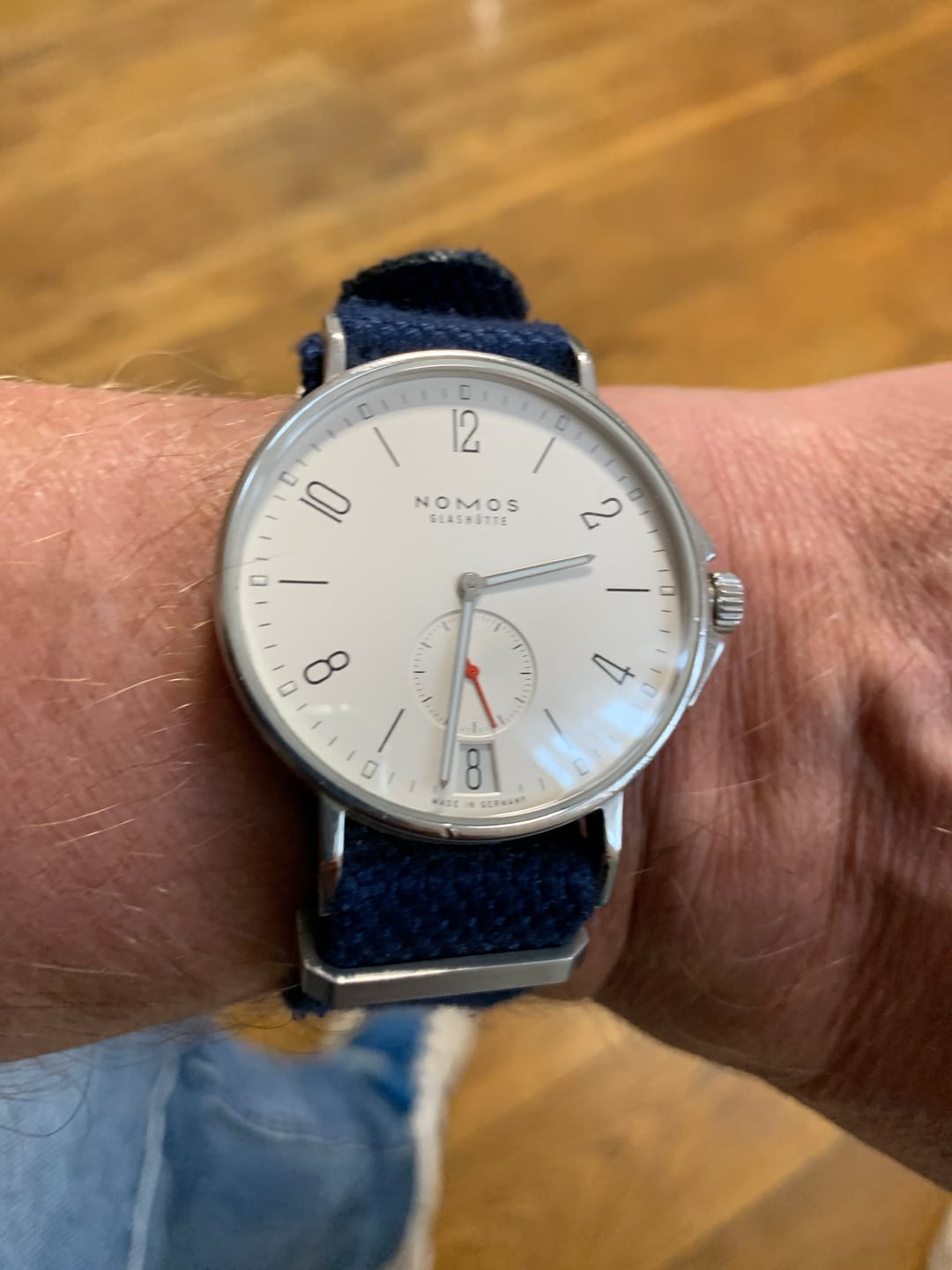 Customer photo review of Vintage Style Woven Fabric Military Watch Strap