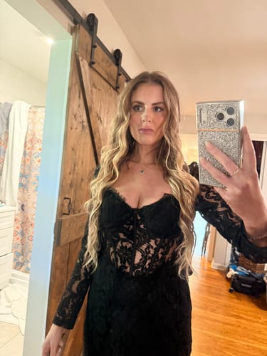 Customer photo review of Bella Lace Corset Dress - Black