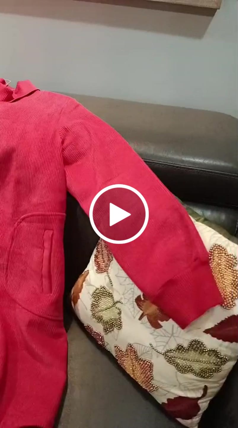 Customer video review of Plus Size Women Solid Color Fleece-lined Corduroy Dress