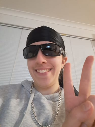 Customer photo review of Black Silky Durag