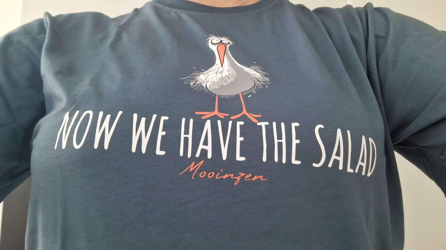 Customer photo review of Now we have the Salad · Unisex Premium Bio T-Shirt