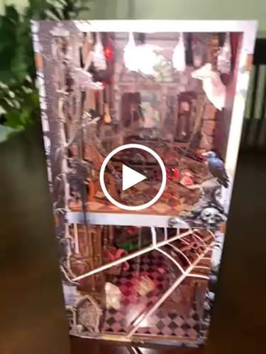 Customer video review of Haunted Mansion DIY Wooden Book Nook Shelf Insert