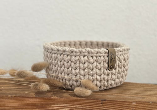 Customer photo review of Label-Set "HANDMADE" - RotBraun - CS0018 - für Häkelkörbe etc.