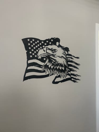 Customer photo review of American Eagle Flag Metal Wall Art