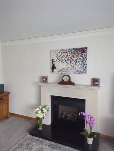 Customer photo review of BANKSY FLYING BUTTERFLIES CANVAS