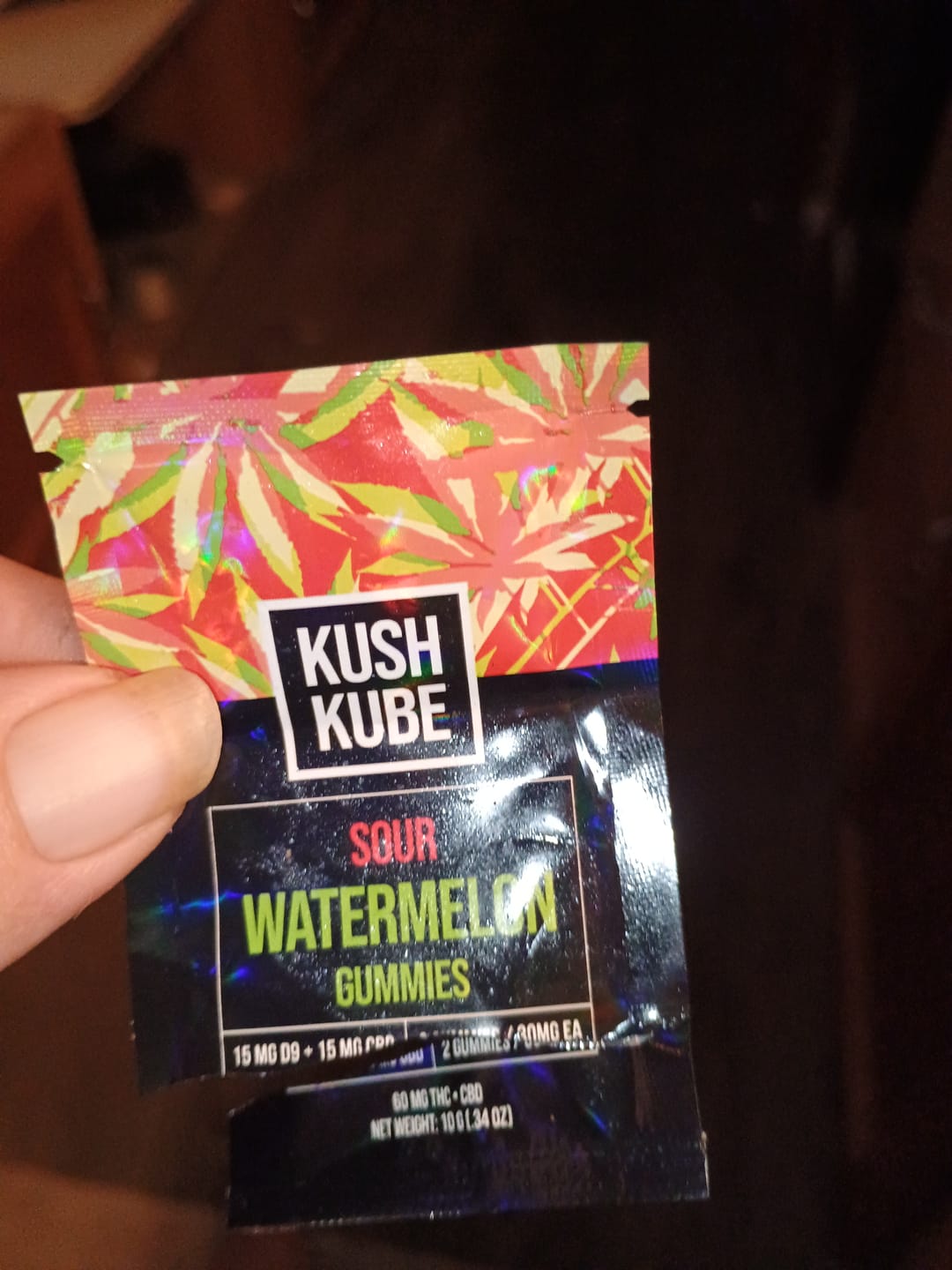 Customer photo review of Sour Watermelon Kush Kube® - 15mg THC