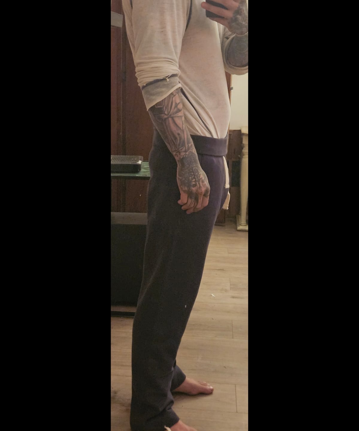 Customer photo review of 17.6 oz Heavyweight Terry Sweatpants - Black