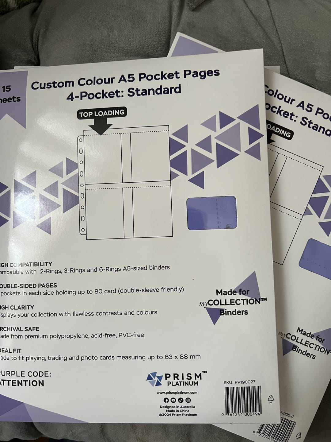 Customer photo review of Custom A5 4-Pocket Pages - Double Sleeve - Colored
