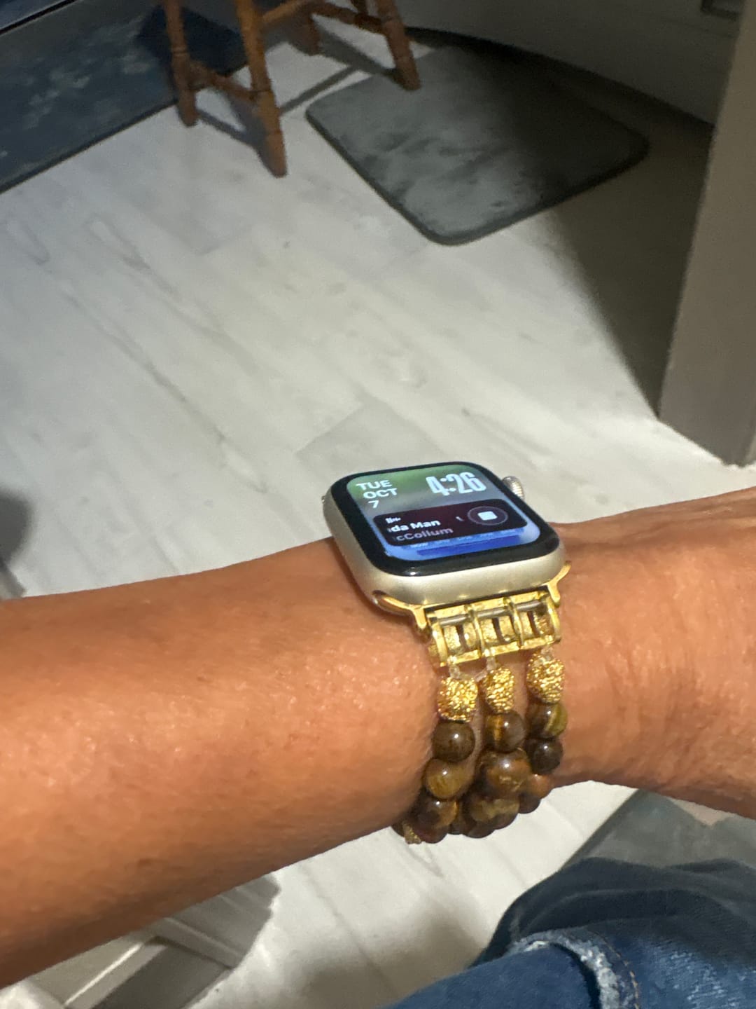 Customer photo review of Tiger Eye Gleam Stretch Apple Watch Strap