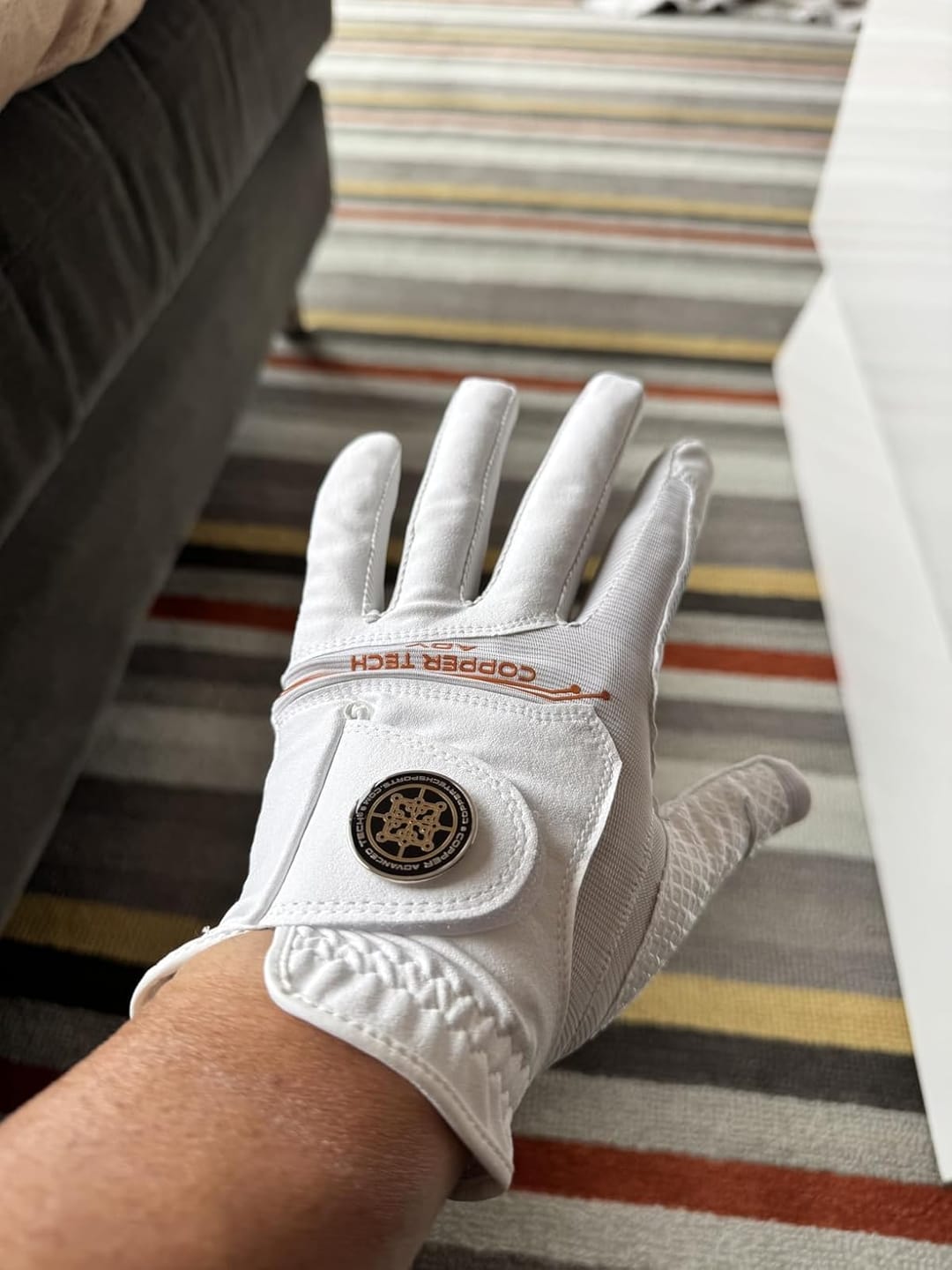 Customer photo review of Copper Advanced Tech 2.0 Men's Golf Gloves [Worn on Left Hand]