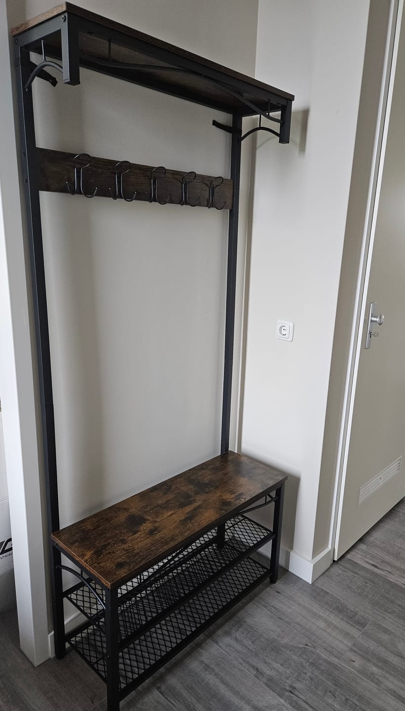 Customer photo review of Garderoberek Industrieel Design | Houtlook en Staal | 80x30x179cm