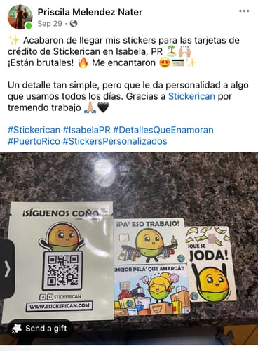 Customer photo review of Que Se Joda - Sticker para Tarjeta de Crédito