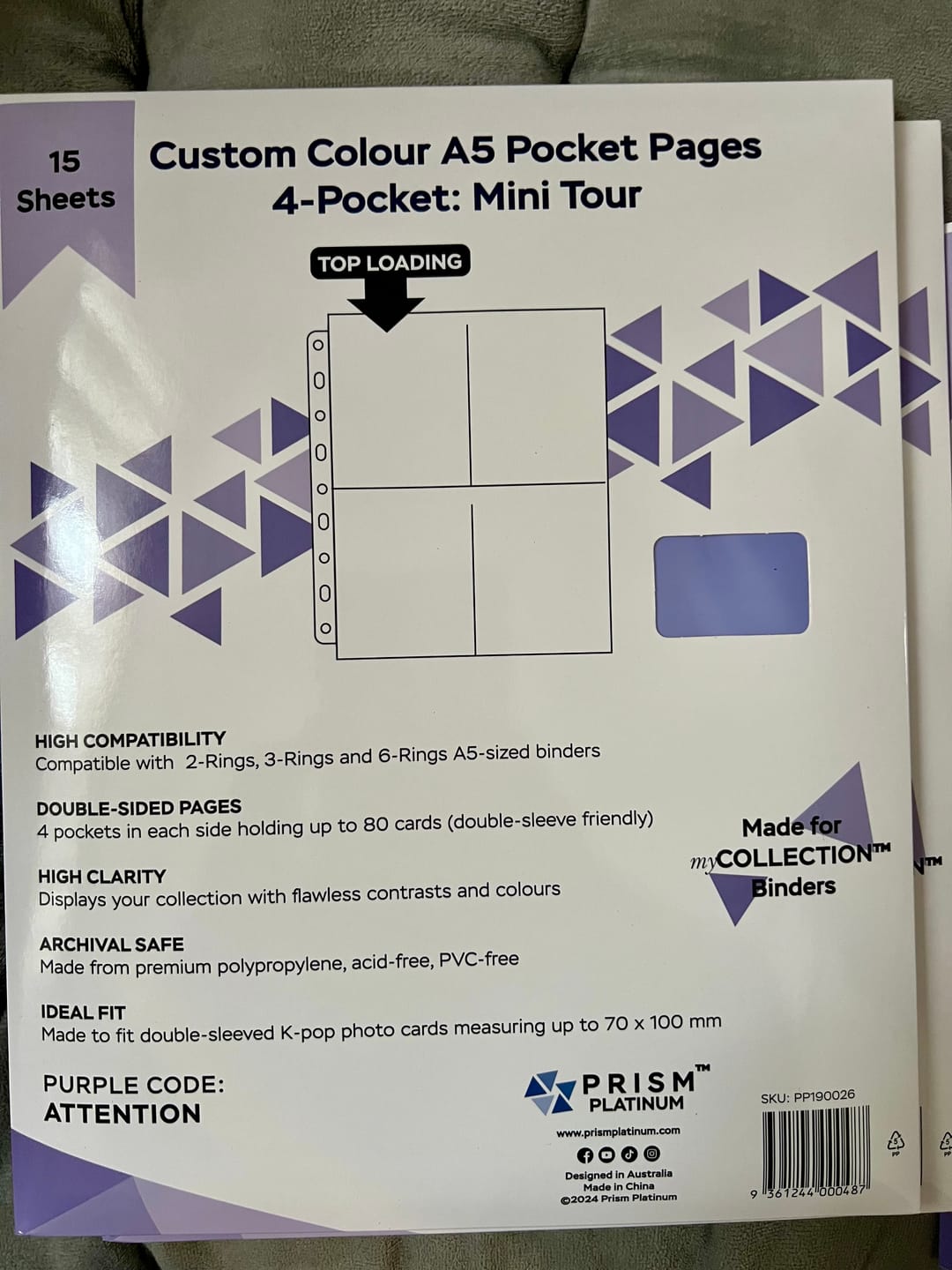 Customer photo review of Custom A5 4-Pocket Pages - Mini Tour - Colored
