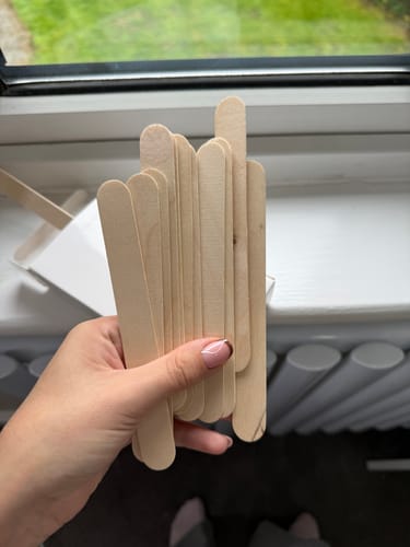 Customer photo review of Wooden Waxing Spatulas 500pc.