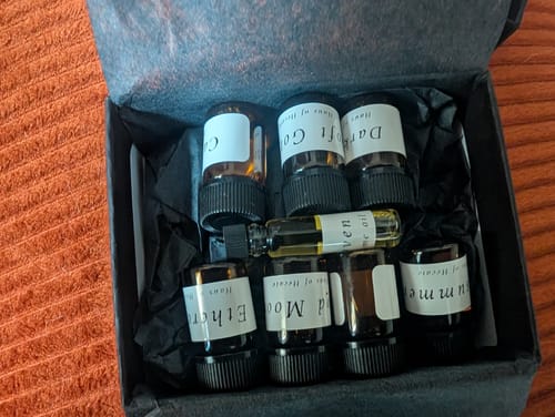 Customer photo review of The Mini Otherworldly Collection 7 Scents + Discount Code