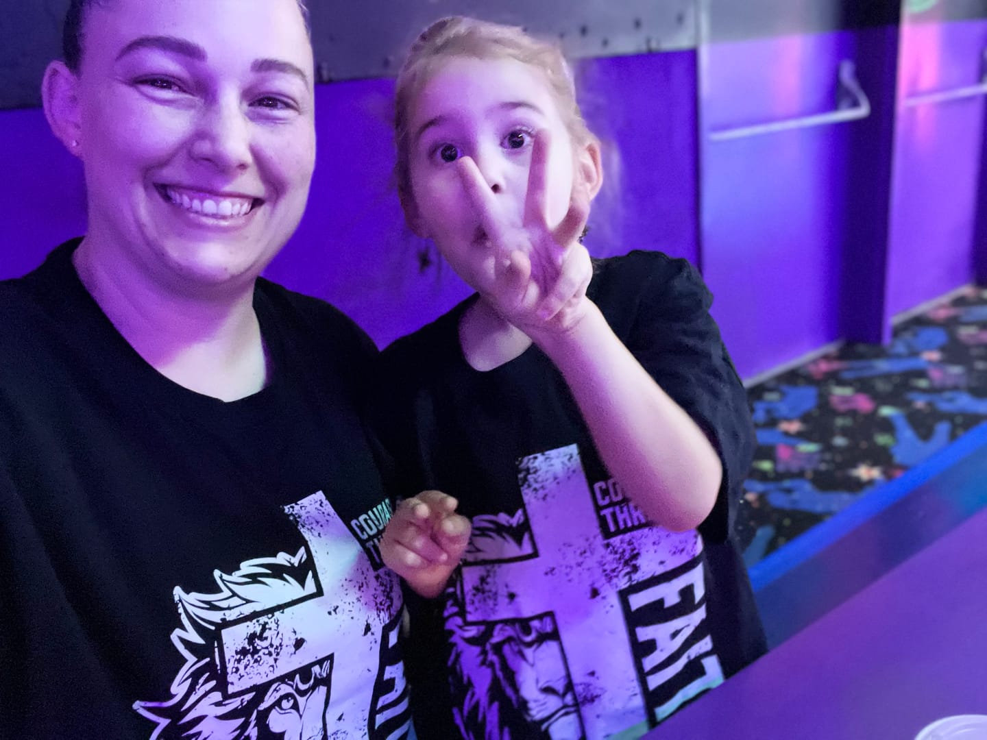 Customer photo review of Courage Through Faith T-Shirt