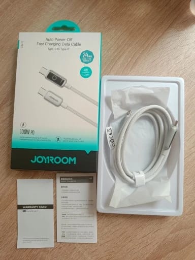 Customer photo review of Braided USB-C Cable Auto Power Off 100W Fast Charge — Black | KIMLUD