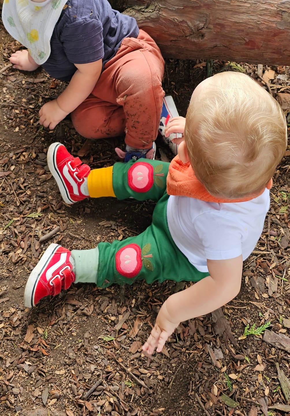 Customer photo review of Red Apples Knee Patch Joggers