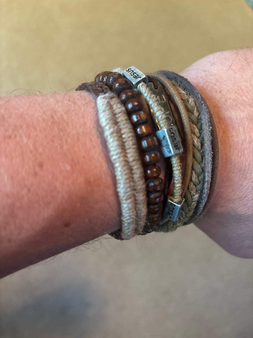 Customer photo review of Trinity Tribal WristPack- Jesus
