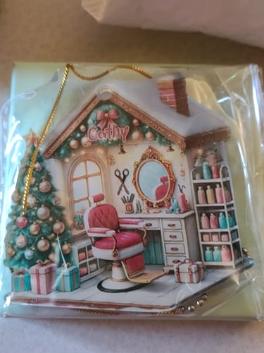 Customer photo review of Hair Salon Christmas Tree Personalized Ornament, Gift For Hairdresser
