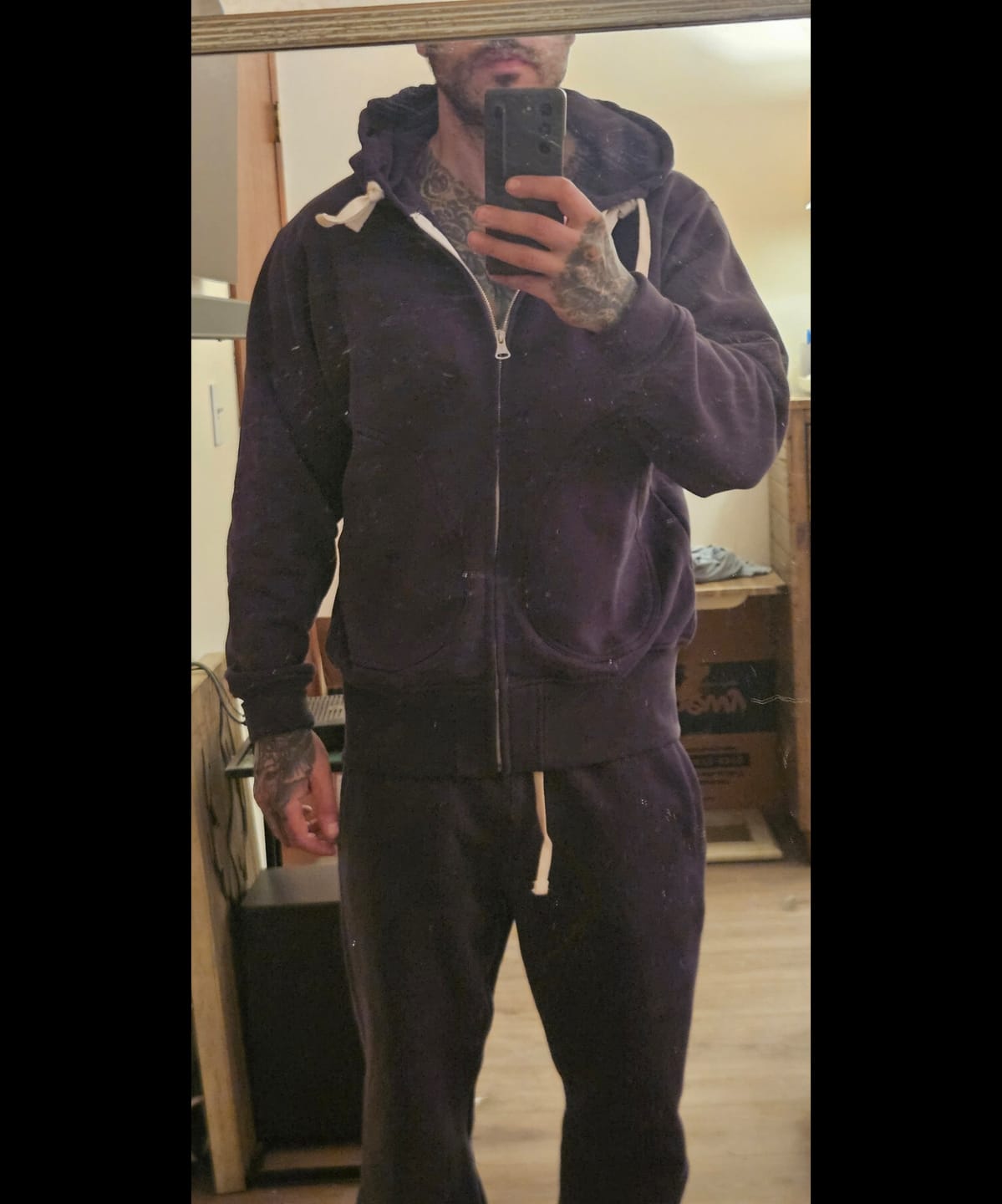 Customer photo review of 17.5 oz Terry Cloth Full-Zip Hoodie - Black