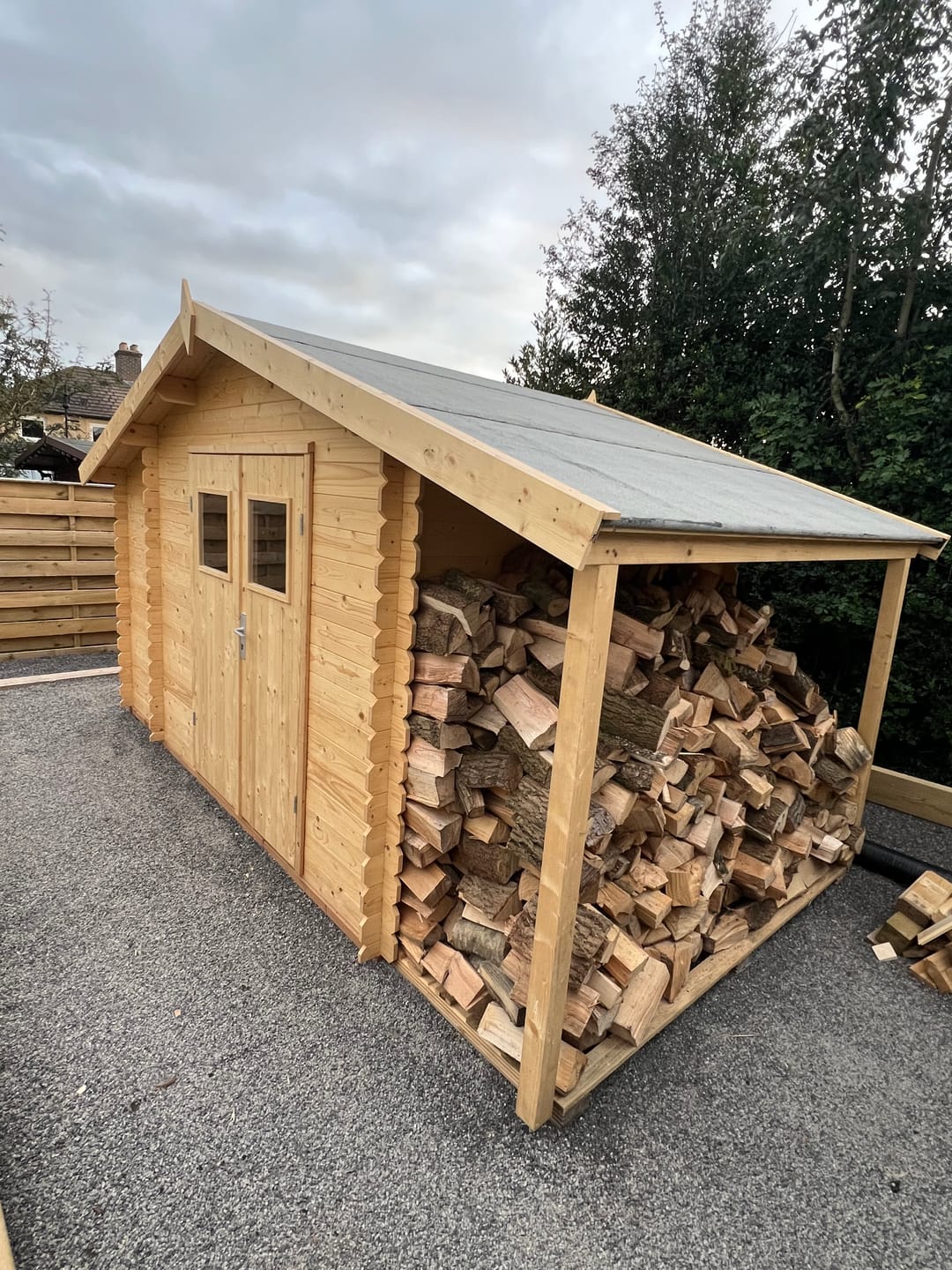 Customer photo review of Meribel (2,6x2,3m | 6,6m2 | 19mm) Two-Room Log Shed With Canopy