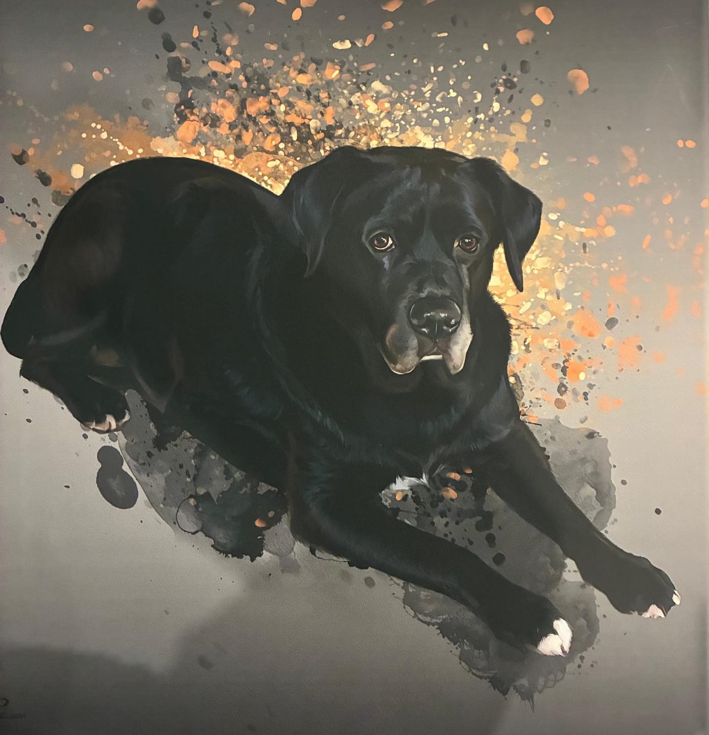 Customer photo review of Handgemaltes Haustierportrait auf Premium Leinwand im Ink Stil
