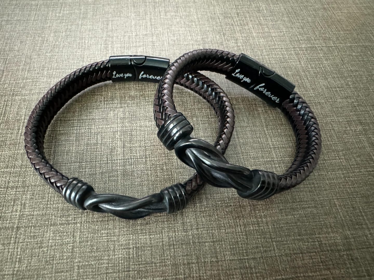 Customer photo review of To My Son Bracelet From Mom/Dad | Forever Leather Bracelet For Men/Boys