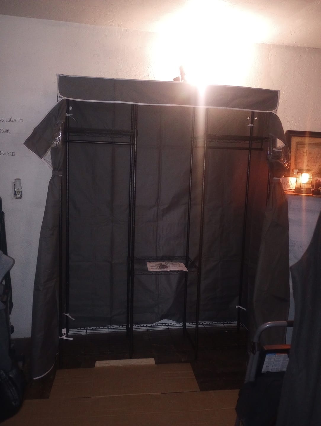 Customer photo review of Raybee 75.5"H Heavy Duty Clothes Rack with Cover,800LBS Portable Clothes Rack for Bedroom,Wire Garment Rack