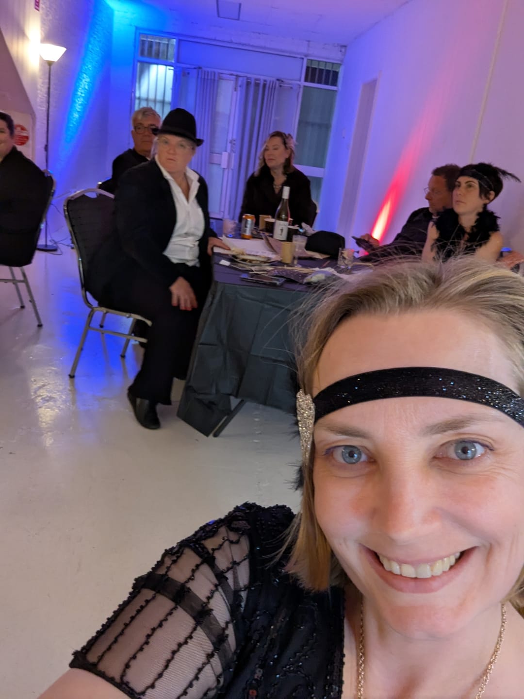 Customer photo review of 1920s Black & Silver Deco Flapper Headband