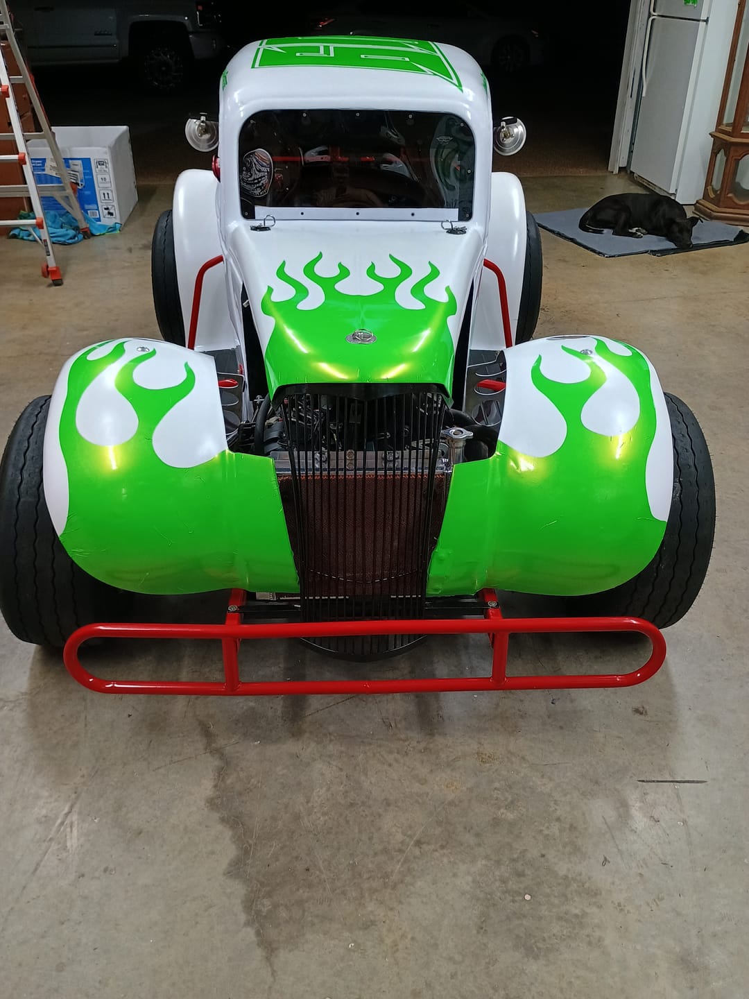 Customer photo review of Candy Metallic Neon Green vinyl wrap