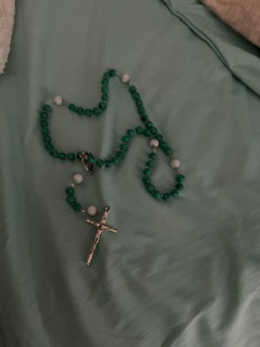 Customer photo review of FREE Green Our Lady of Guadalupe Marble Bead Rosary