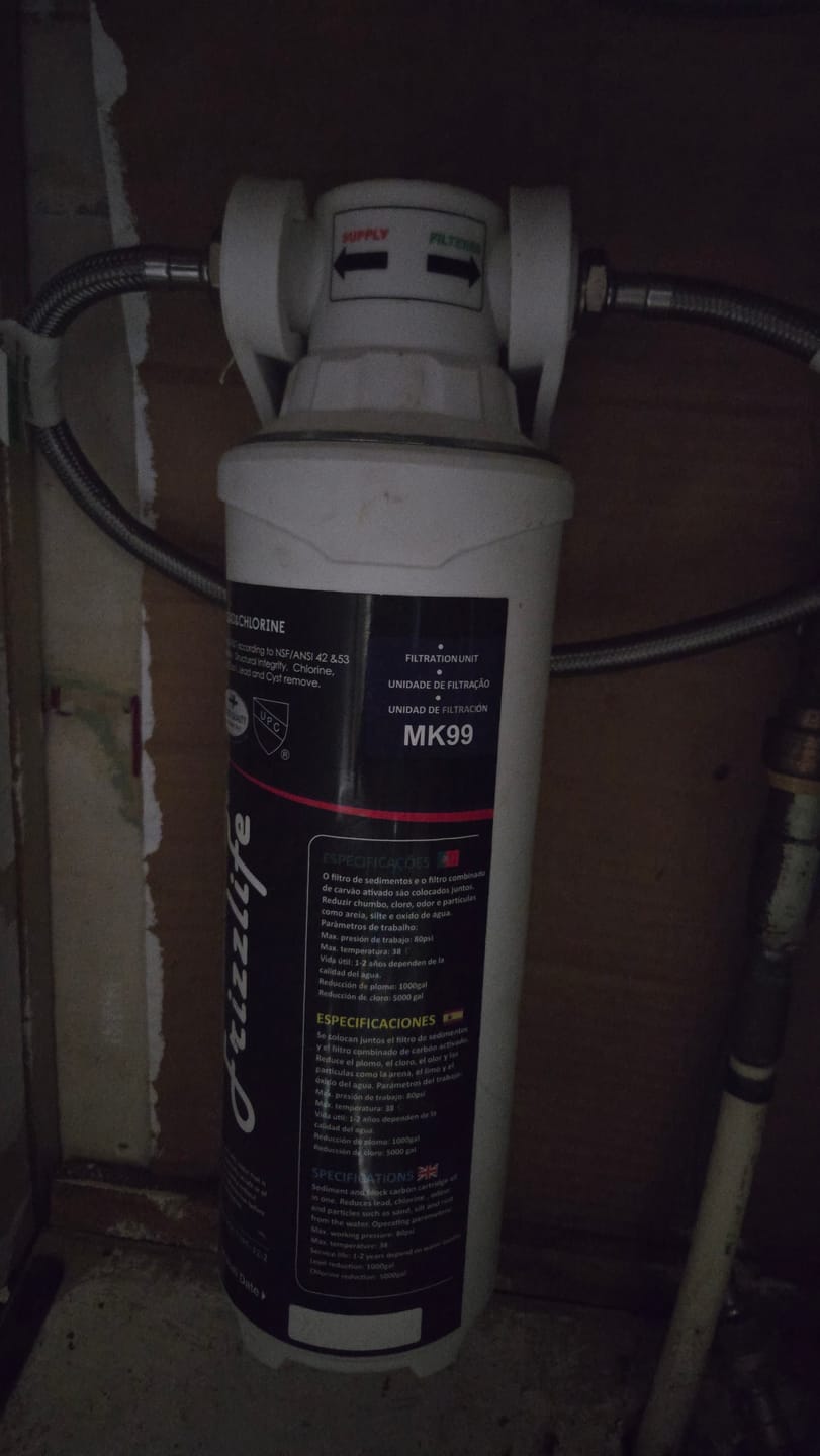 Customer photo review of Frizzlife FZ-3 Replacement Water Filter Cartridge For MK99 and MP99 - Upgraded With Scale Inhibition