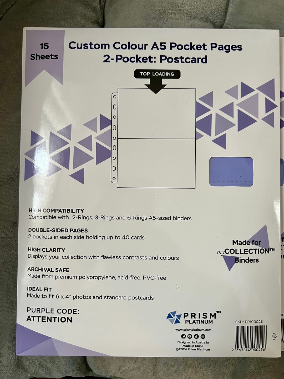Customer photo review of Custom A5 2-Pocket Pages - Postcard - Colored