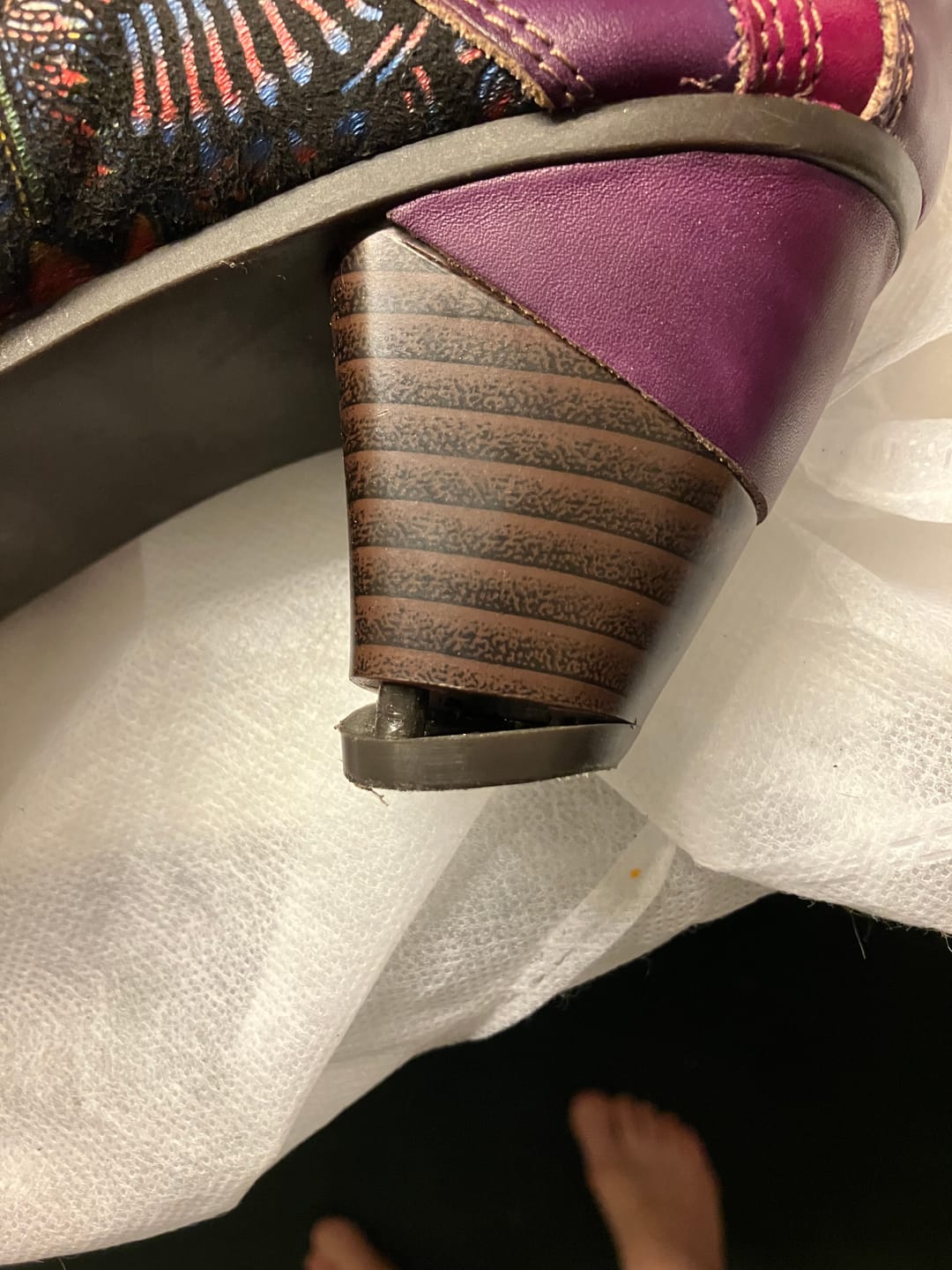 Customer photo review of Retro Handmade Leather Patchwork Ankle Boots